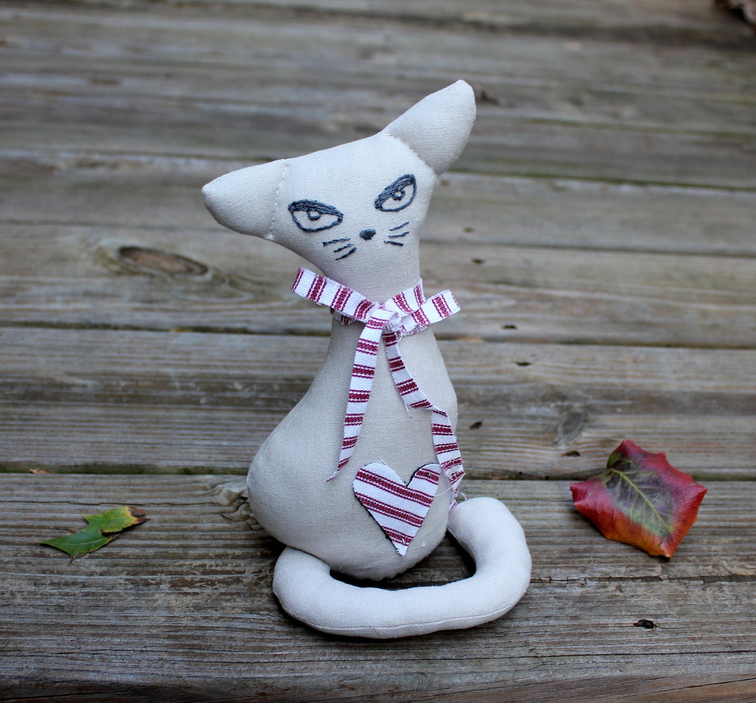Items similar to Cat DollCloth Cat Stuffed AnimalPlush CatHand sewn