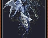 the marriage (woman and dragon) cross stitch chart pattern