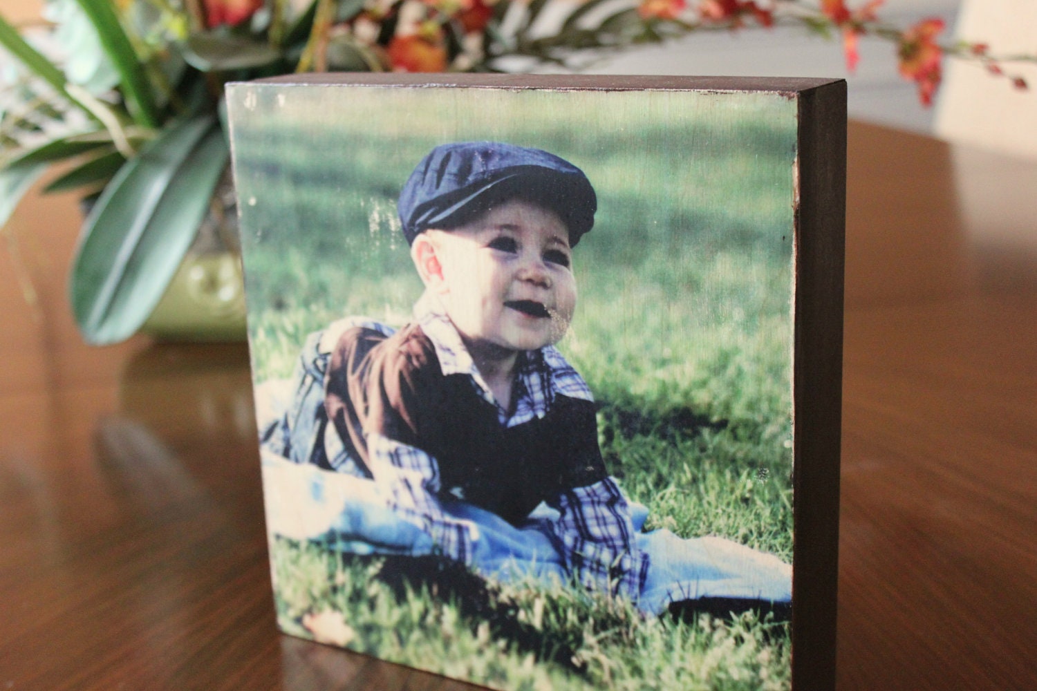 Custom Photo on Wood - Rustic Distressed Look - 8x8 or 8x10 - Gift for Family, Friends, Wedding, Nursery