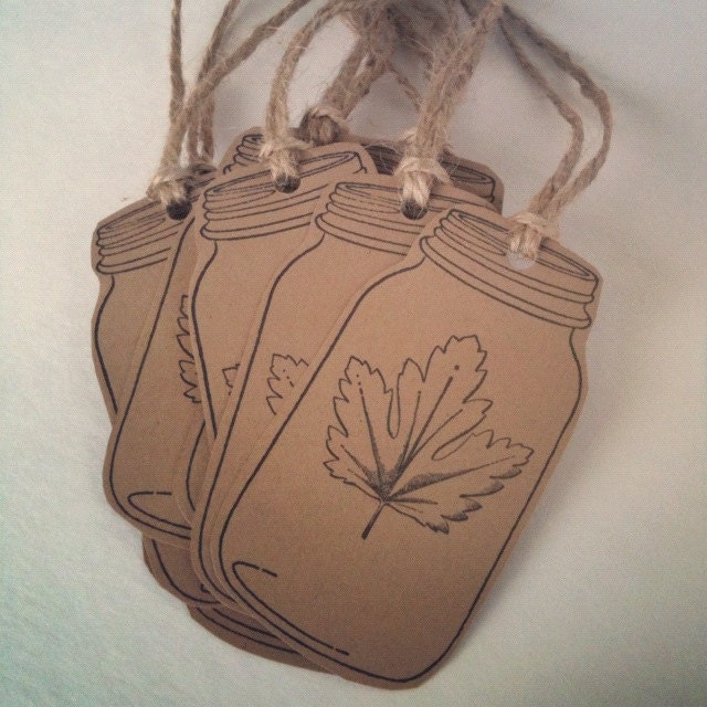 Mason Jar Tags Kraft Brown Fall Leaf Tags 65lb Kraft Brown Fall Gift Tags With Twine 3 Free Blank Mason Jar Gift Tags Thanksgiving Tags