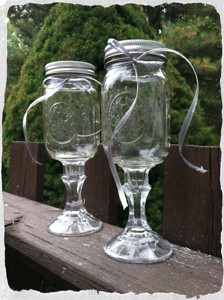 Mason Jar Wine Glass with Lid