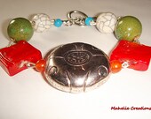 Funky bracelet, eclectic colorful jewelry, chunky contemporary bracelet, fun multicolor jewelry, affordable jewelry , modern bracelet