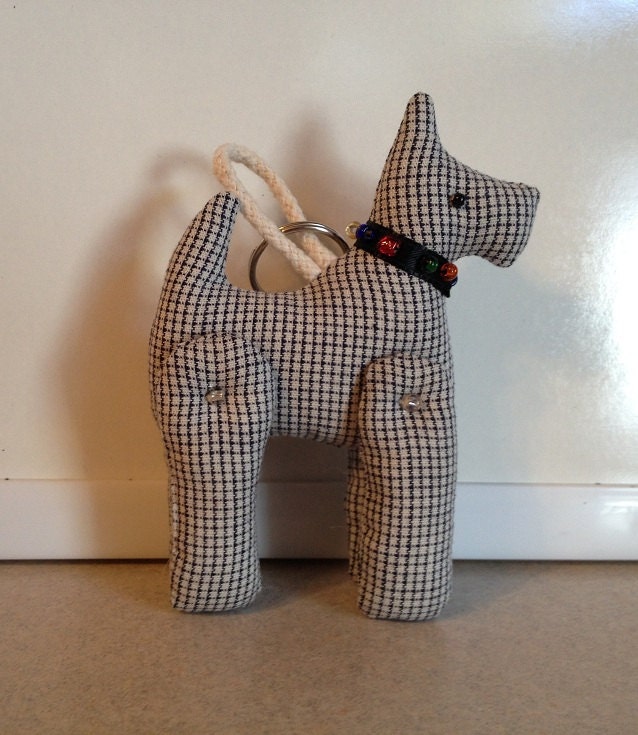 Fabric show dog movable limbs keychain, ceiling fan pull, backpack accessory