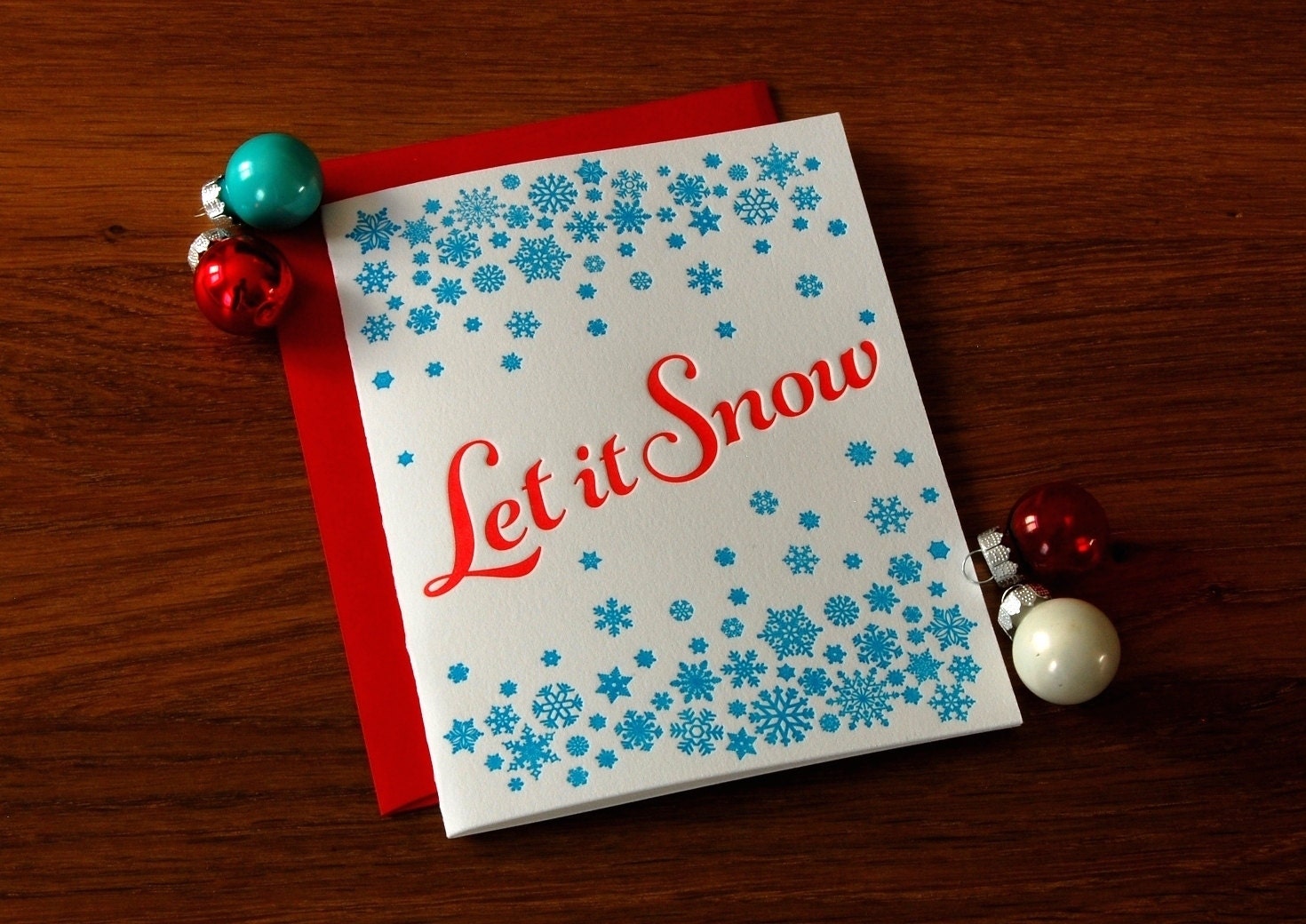 Let It Snow Letterpress Holiday Card