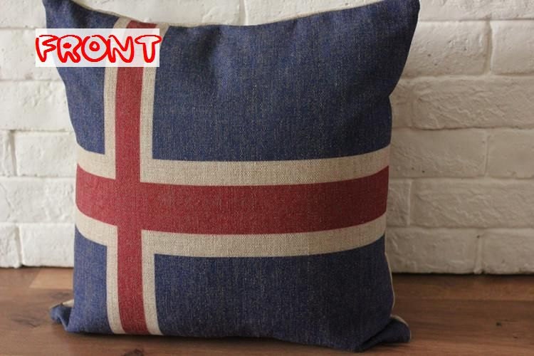 Flag of Iceland design cotton throw pillow cover // housewares decorative pillow