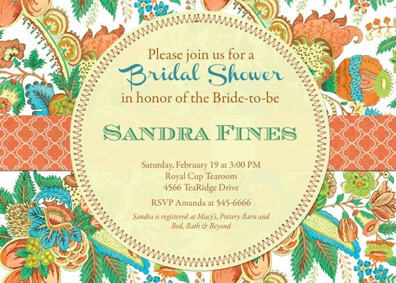 Bold Floral Bridal Shower Invitation - Printable Il_570xn