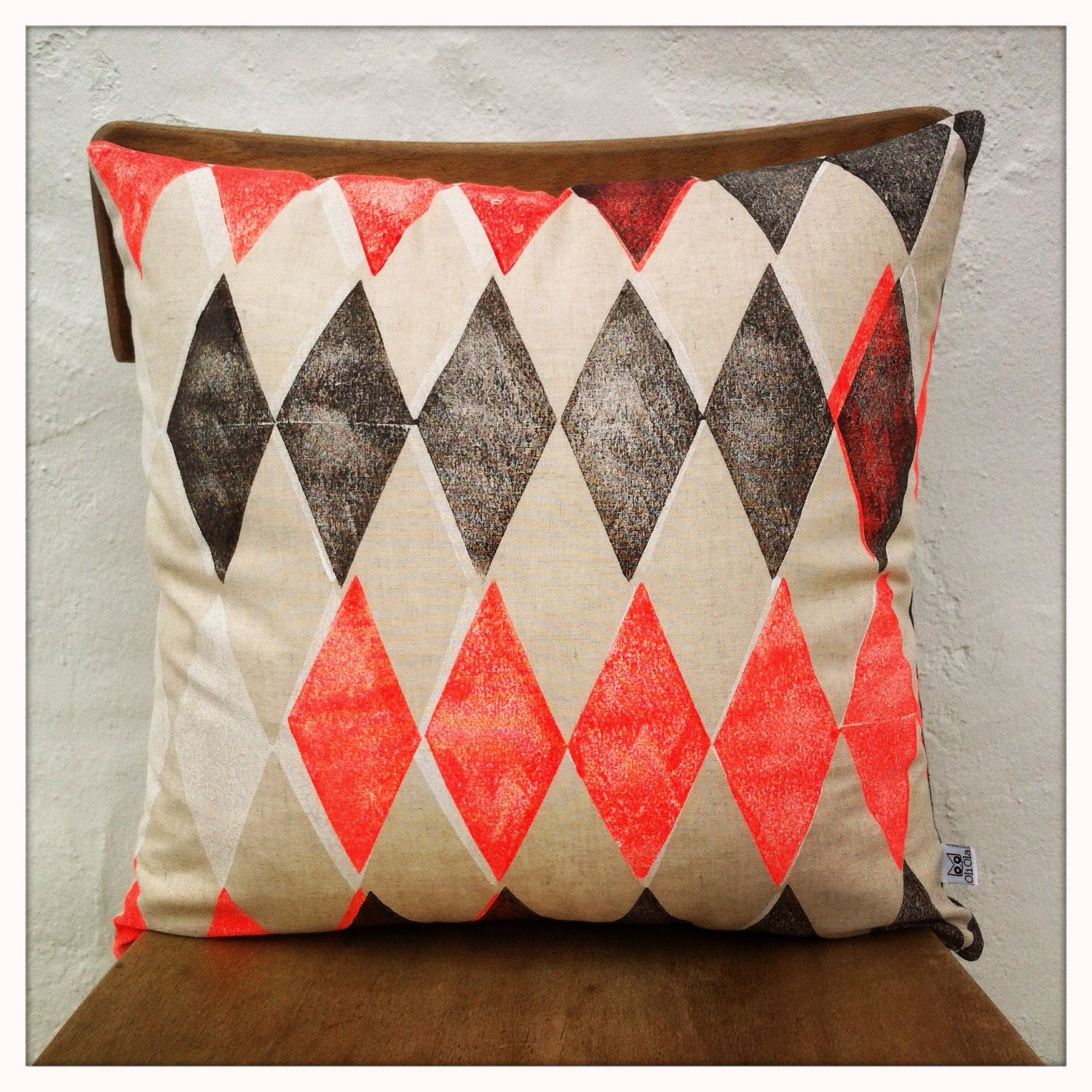 Housse coussin Losanges fluo 45X45cm / Cushion cover neon Diamonds 45X45cm