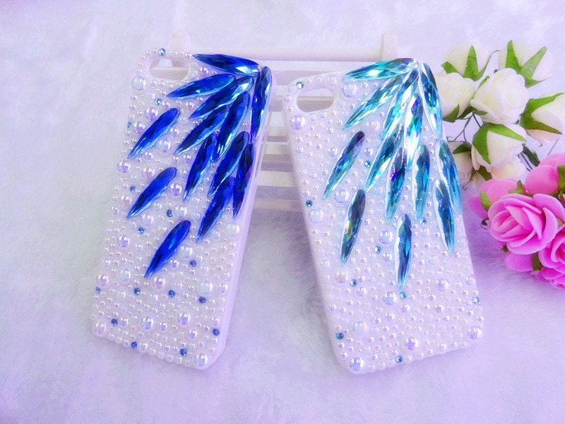 New Bling Leaf FULL Pear Rhinestones Crystal Phone Case Cover For iPhone 44S 5G,for iphone5 skin cover