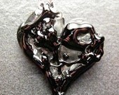 Glass Heart Jewelry  - Lampwork necklace pendant focal handmade by Boomwire Glass