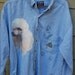 Vintage 80s Denim White Standard Poodle Dog Jean Shirt Size Medium