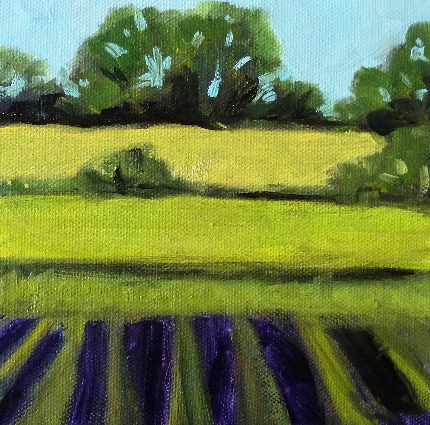 Country Landscape Abstract Oil Painting by smallimpressions