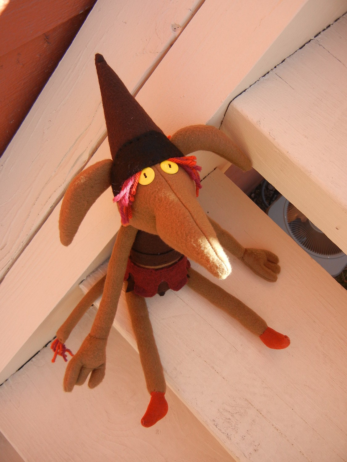 Labyrinth inspired Goblin soldier doll one of a kind -- Willo