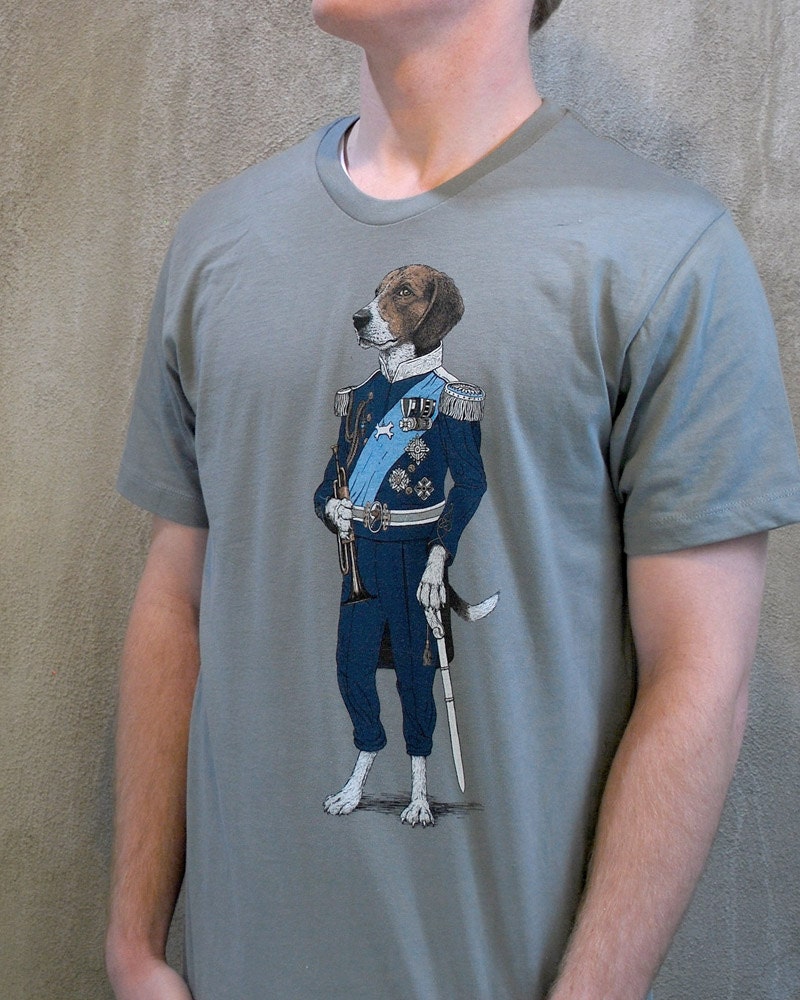 Regal Beagle T shirt on concrete gray - Men's dog shirt in S M L XL 2X 3X