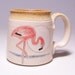 Pink Flamingo Pottery Coffee Mug on white stoneware Limited series 11 (microwave safe)12oz