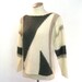 vintage 80s Sweater / Chunky Knit Sweater / Minimalist Clothing / Abstract Sweater / Womens Sweater / Pullover Sweater / Geometric Print
