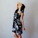vintage HAWAIIAN dress / black and white 1980s shoulder TIES sun dress