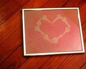 Key to my Heart Hand Painted Upcycled Fabric Wall Art 8x10