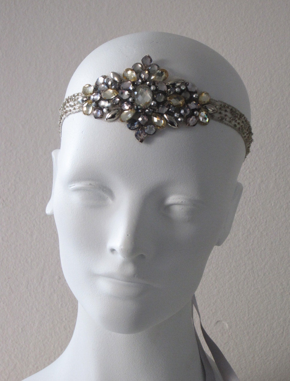Diamonds And Dust  Flapper Beaded Headband