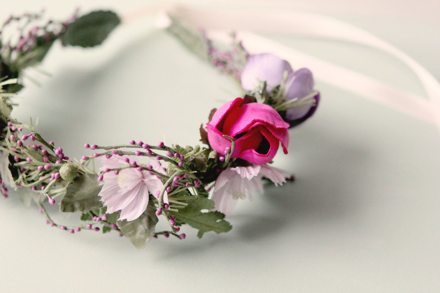 Flower crown, Bridal hair wreath, Wedding crown, Bridal head piece - DREAM