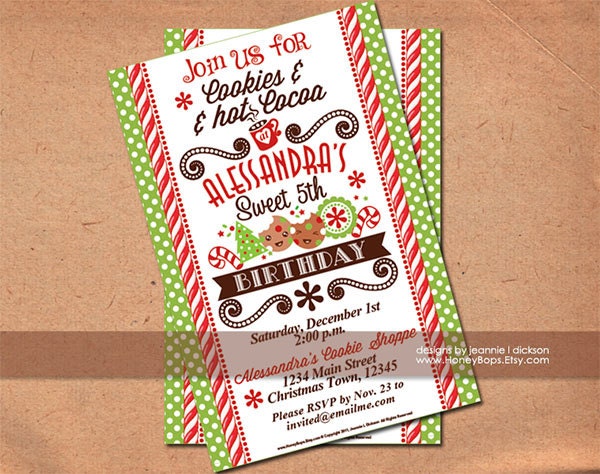 Christmas Cookie Party Custom Invitation - uPrint Digital File Il_570xn