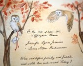 Hand painted Woodland Wedding Contract (Ketubah)