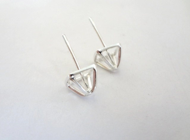 Geometric earrings Silver earrings Stud earrings Pyramid earrings Gifts for her Mother's Day 
