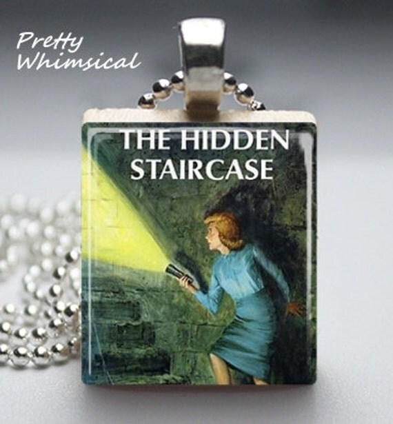 NANCY DREW Jewelry, Hidden Staircase Necklace, Scrabble Tile Pendant