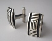 SALE PRICE cufflink, sterling silver, mens jewelry, mens accessory, groom accessories, rectangle