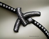 SALE Black Rhinestone Sash Headband