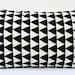 Mountains of Montana - black and natural triangle repeat pattern organic screenprinted pillow