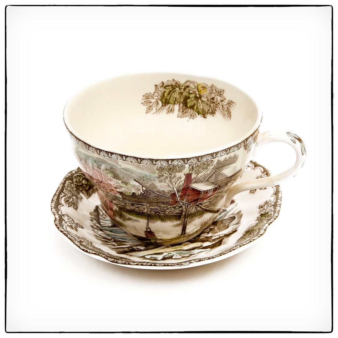 The Friendly Village Oversized Teacup and Saucer