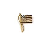 Rhinestone American Flag Pin Rafaelian Vintage