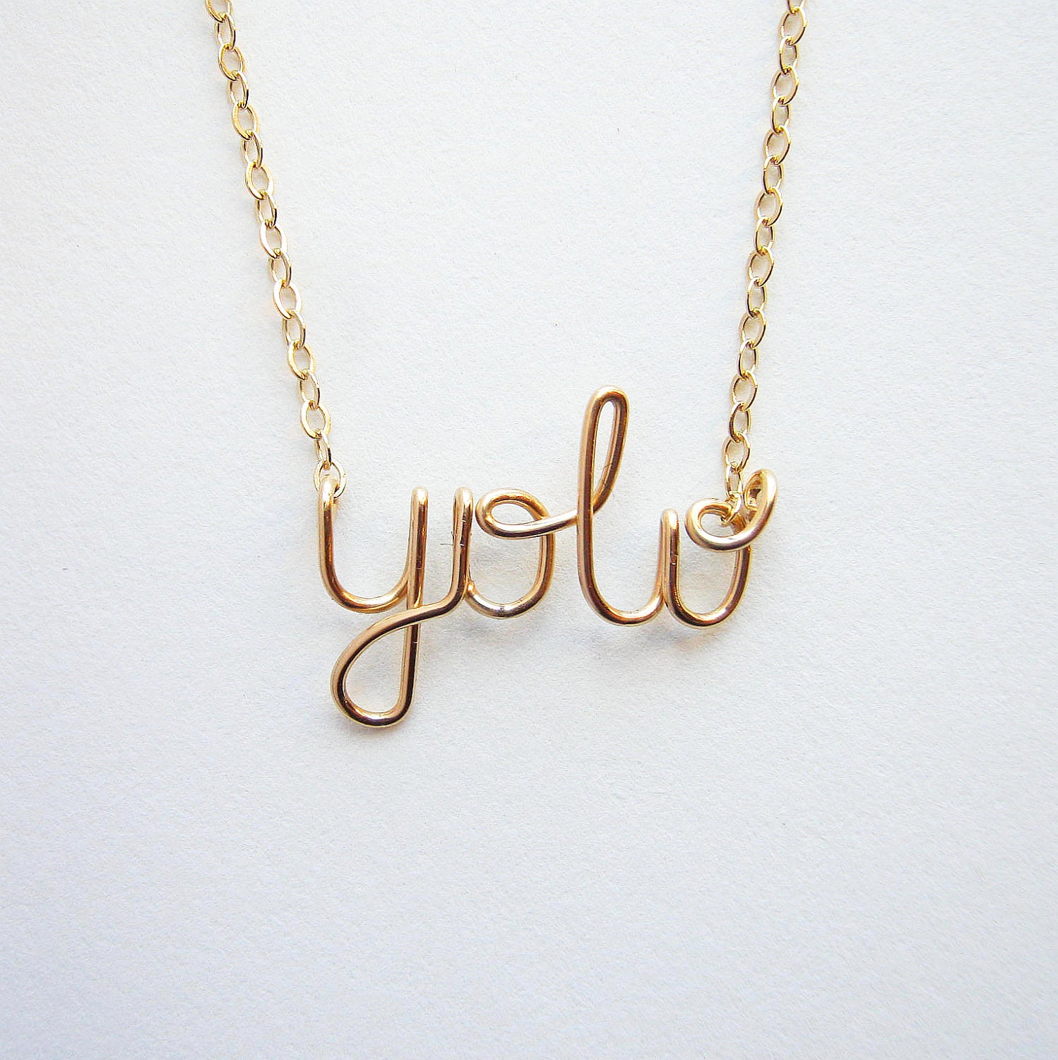 Gold YOLO- You Only Live Once Necklace