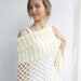 Free SHIPPING Ivory Knit Poncho Capelet  Gift under75