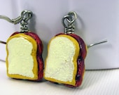 Food Earrings PB&J Peanut Butter and Jelly Sandwich in Silver