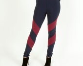 Arrowhead Leggings Burgundy and Navy Chevrons