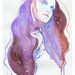 Watercolour Fashion Illustration Print. Titled: Winter lilac