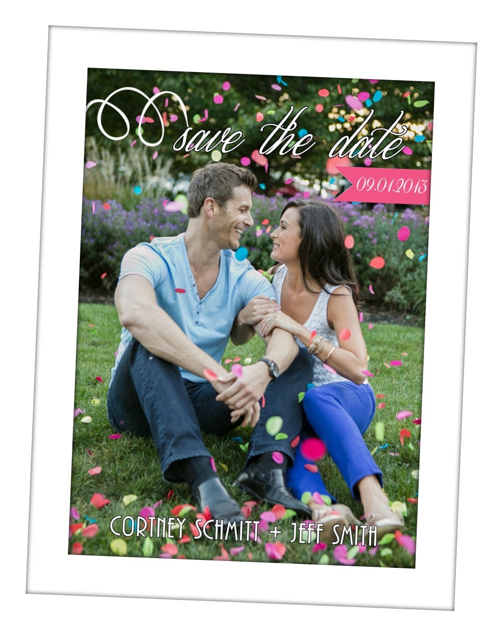 Modern Wedding Save the Date Photo Card - Digital File Il_570xn