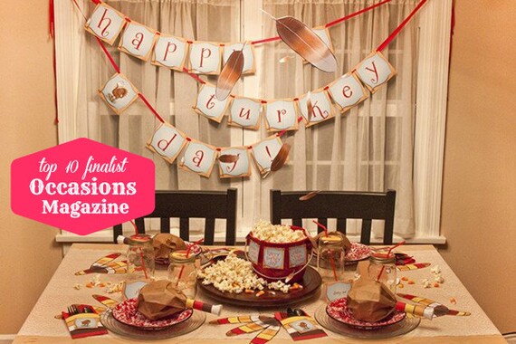 QUIRKY TURKEY Collection - Printable Thanksgiving Décor Il_570xn