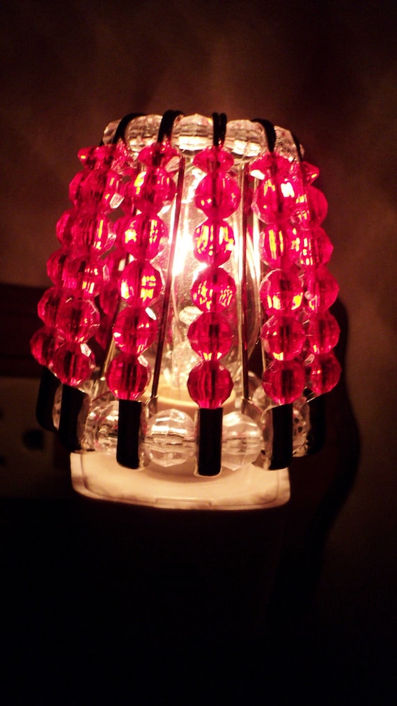Beaded Night Light Shade RED HOT LOVE by uniquelyyours2010