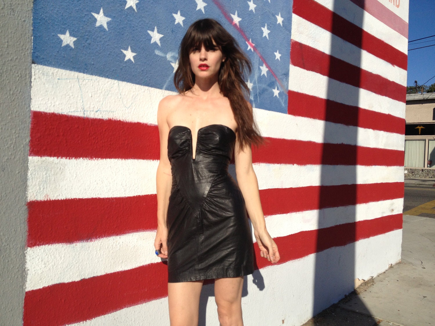 Black Leather mini dress