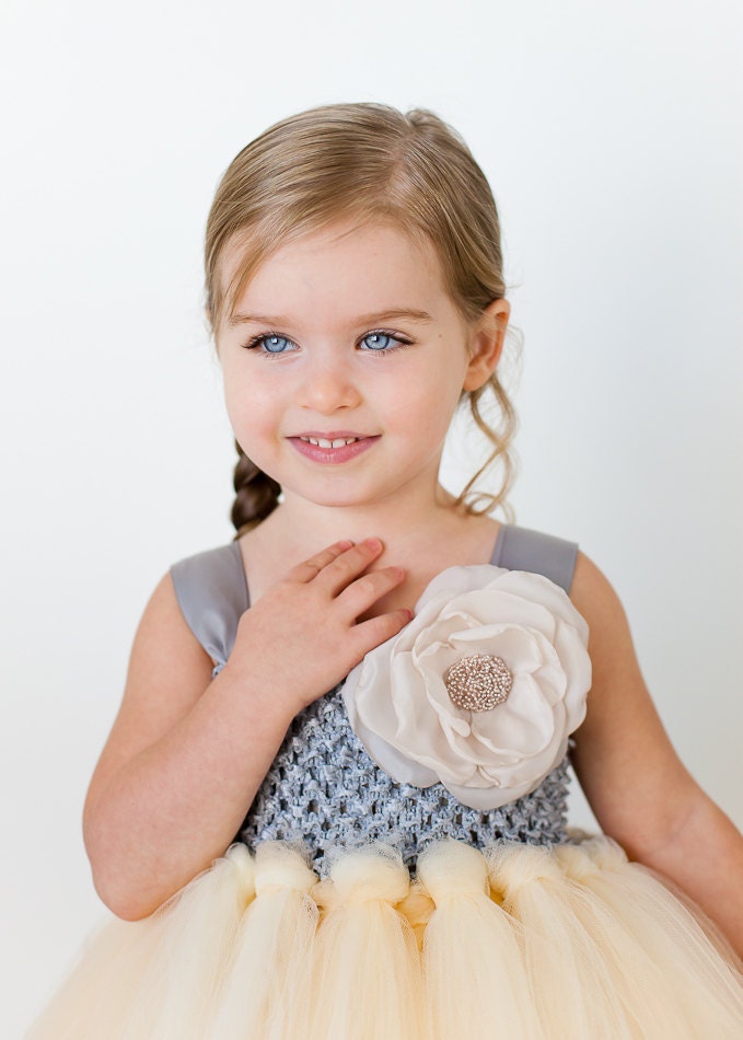 Anastasia Flower Girl Tutu Dress with Handmade Rose