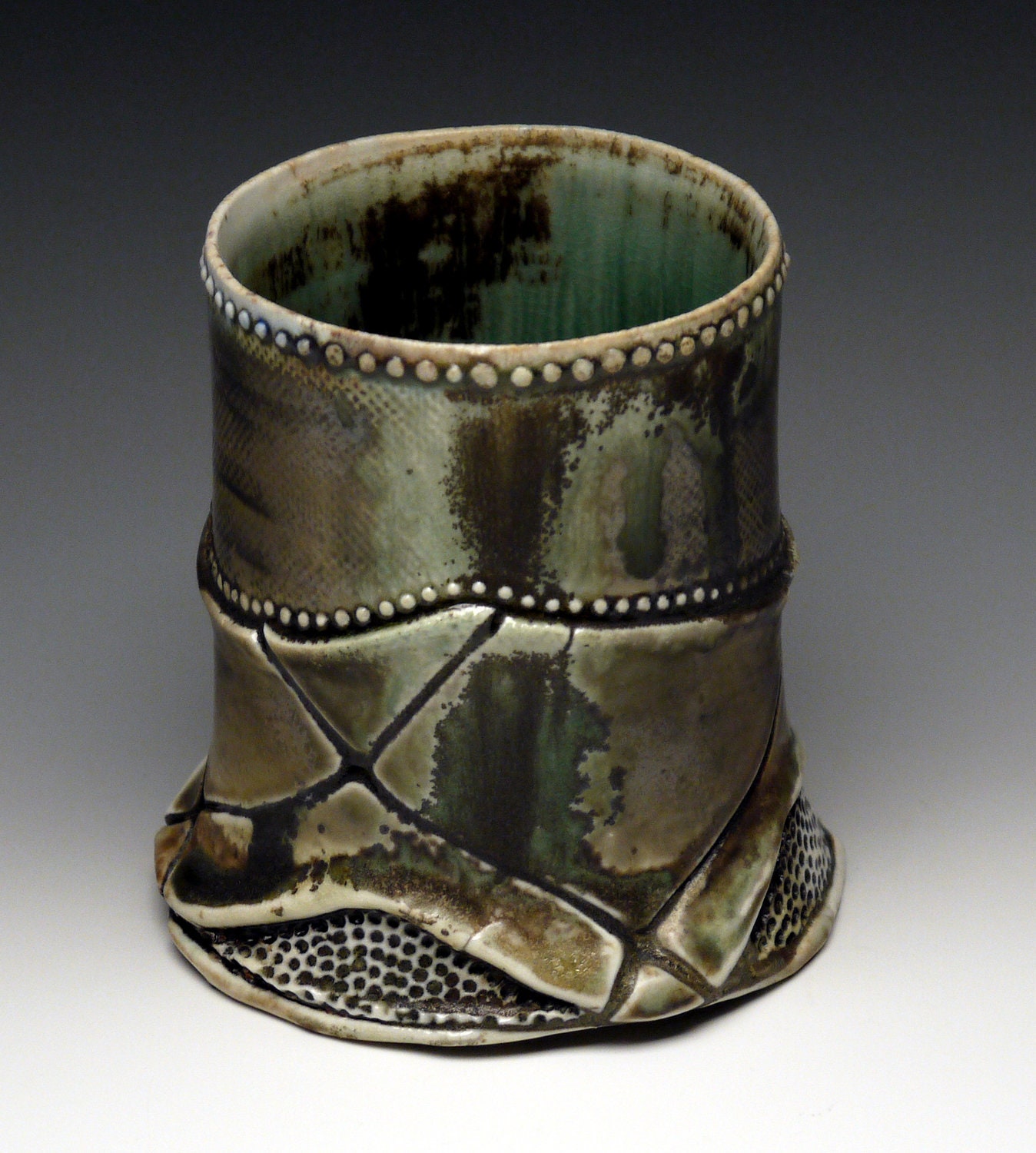 Coffee / Tea Cup, oribe glaze, woodfired