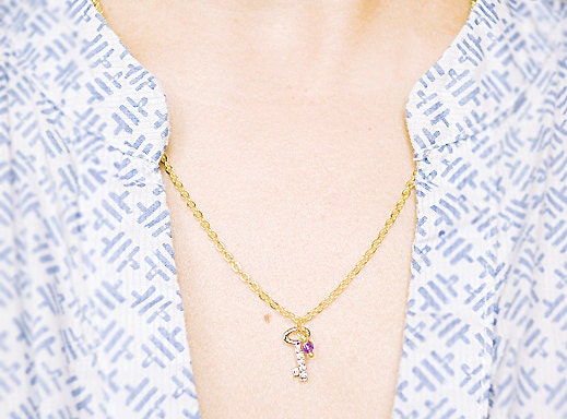 Skeleton Key Charm Necklace