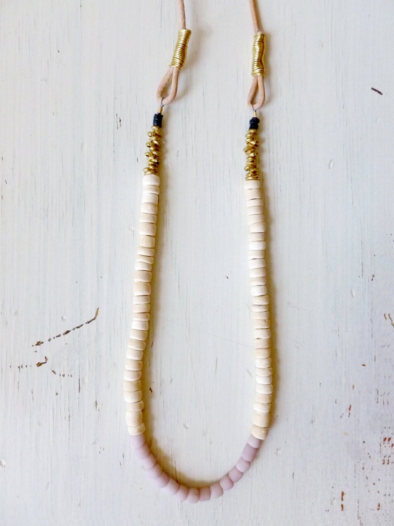 Gold leather necklace