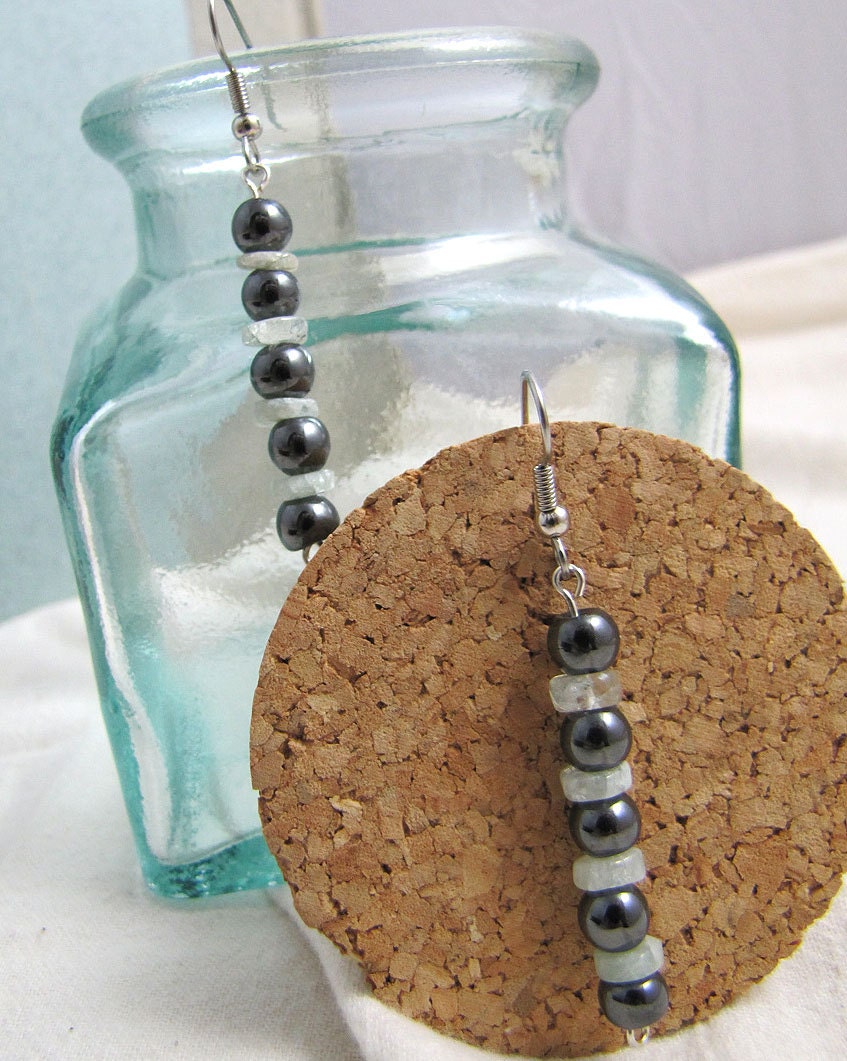 Lean Green Magnetic Machine earrings: hemalyke, aquamarine (free US shipping)