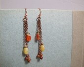 Spice Emporium earrings: carnelian, honey opal, bamboo agate, moukite jasper (free US shipping)