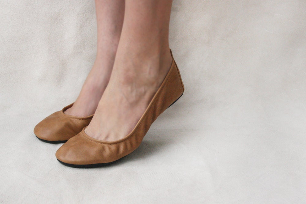 Wheat - Handmade Leather ballet flat shoes -  CUSTOM FIT