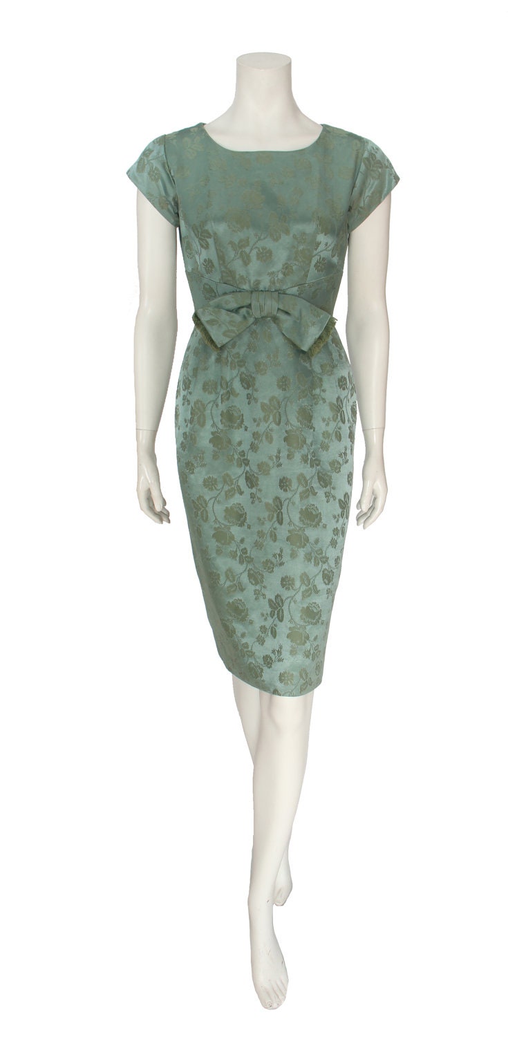 Vintage 1960s Brocade Dress with Bow