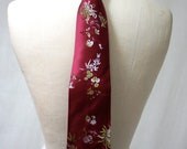 Burgundy Bamboo Silk Brocade Necktie - kimeradesign Burgundy Bamboo Silk Brocade Necktie - kimeradesign